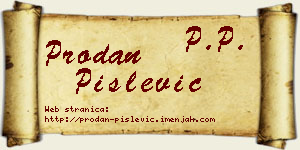 Prodan Pislević vizit kartica